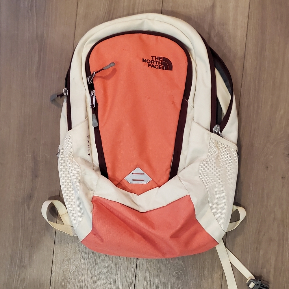 The North Face Coral and Cream Backpack